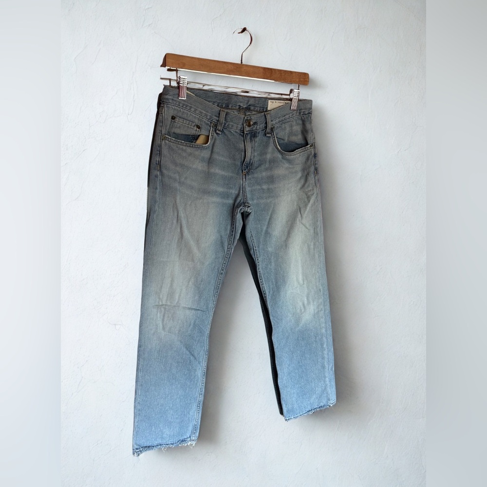 rag & bone Low Rise Straight Leg Light Blue  Jeans